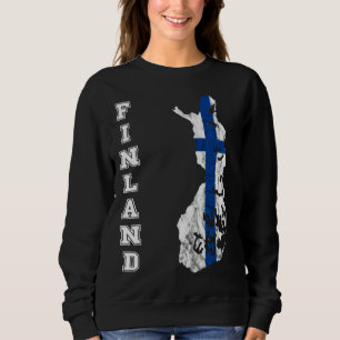 Finland map outline Finland travel Scandinavia Sis Sweatshirt