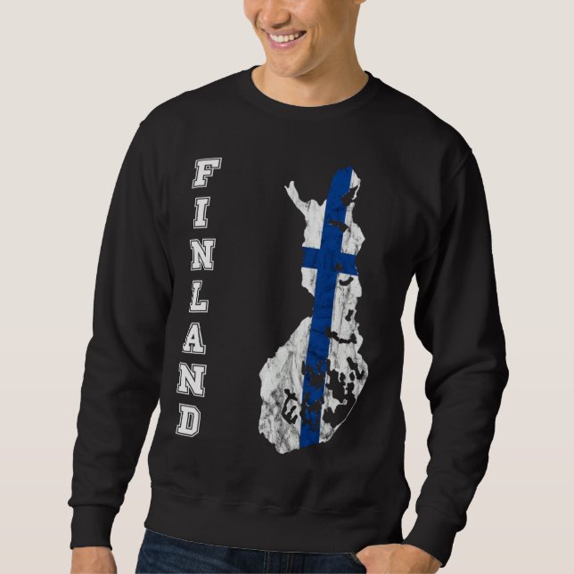 Finland map outline Finland travel Scandinavia Sis Sweatshirt (Front)