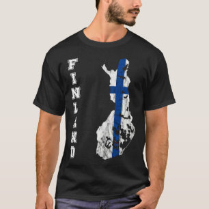 Finland map outline Finland travel Scandinavia Sis T-Shirt