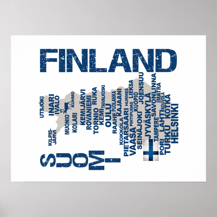 FINLAND MAP poster | Zazzle