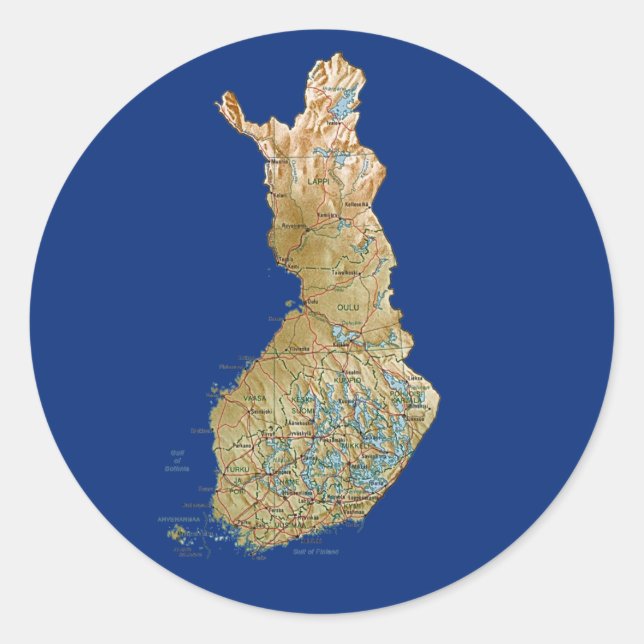 Finland Map Sticker (Front)
