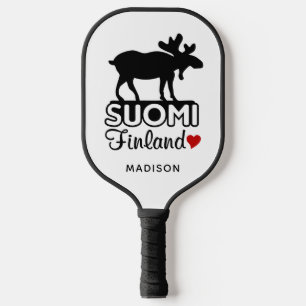Finland Moose custom name Pickleball Paddle