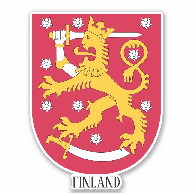 Finland National Coat Of Arms Patriotic Sticker (Front)