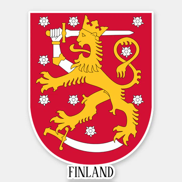 Finland Flag Glossy Car Bumper Sticker Decal 5'' x 5'' 