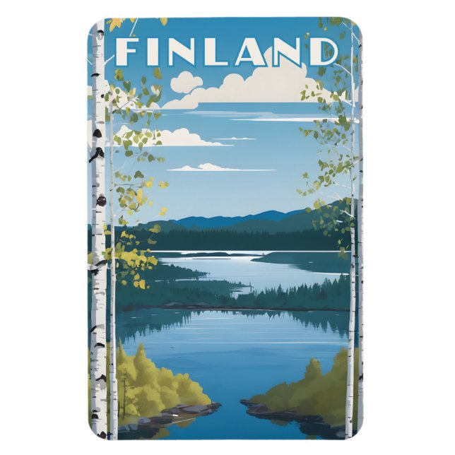 Finland Nature Illustration Magnet (Vertical)
