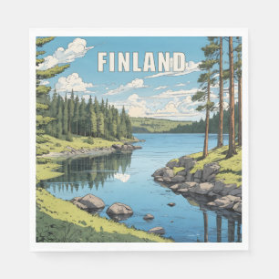 Finland Nature Illustration Napkins