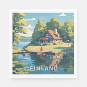 Finland Nature Illustration Napkins