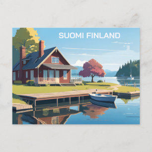 Finland Nature Illustration Postcard
