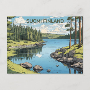 Finland Nature Illustration Postcard