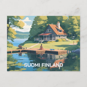 Finland Nature Illustration Postcard