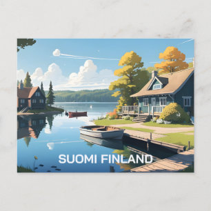 Finland Nature Illustration Postcard