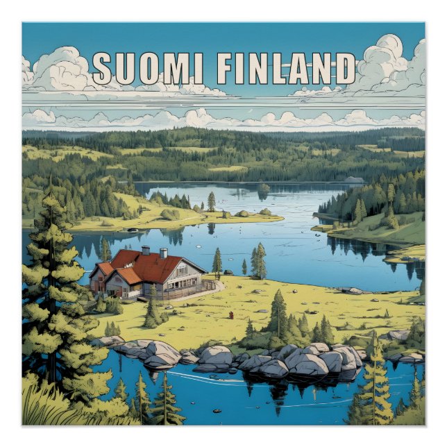 Finland Nature Illustration Poster (Front)