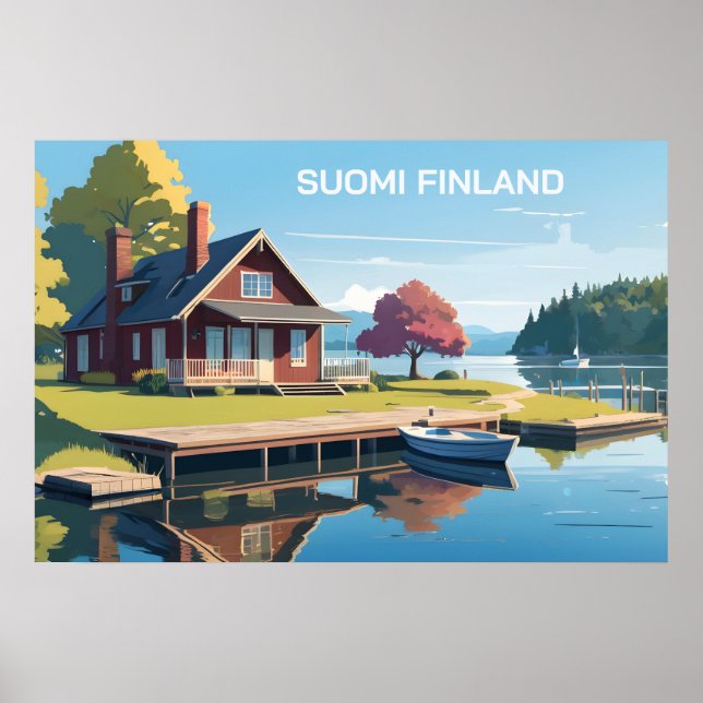 Finland Nature Illustration Poster (Front)