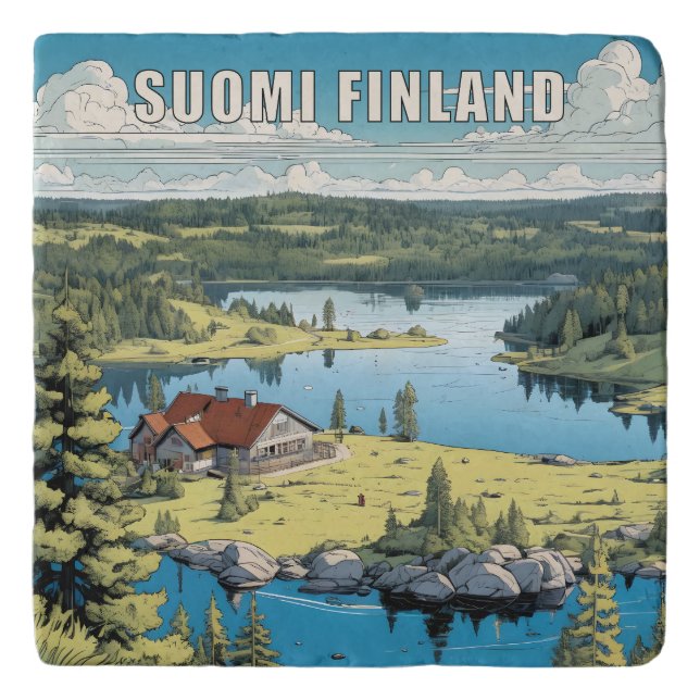 Finland Nature Illustration Trivet (Front)