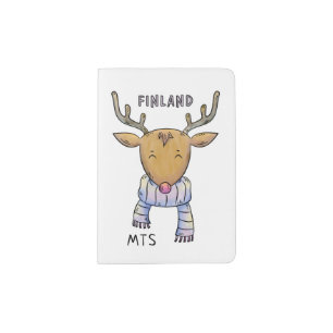 Finland Reindeer custom monogram passport cover