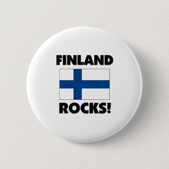Finland Rocks Pinback Button (Front)