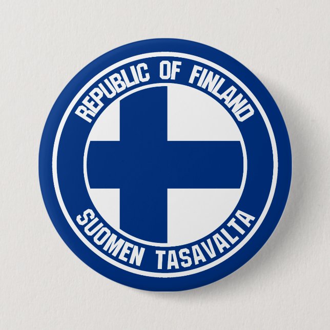 Finland Round Emblem Button (Front)