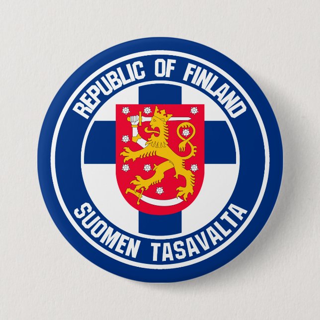 Finland Round Emblem Button (Front)