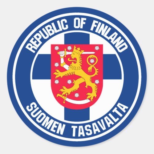 Finland Round Emblem Classic Round Sticker
