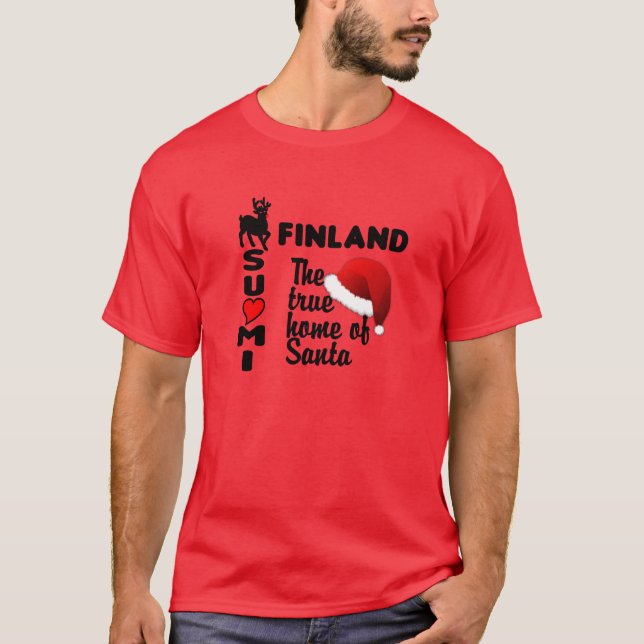 Finland Santa T-shirt RED (Front)