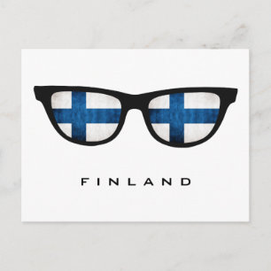 Finland Shades custom text & color postcard