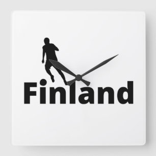 Finland soccer square wall clock