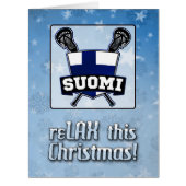 Finland Suomi Lacrosse Shield Christmas Card (Front)