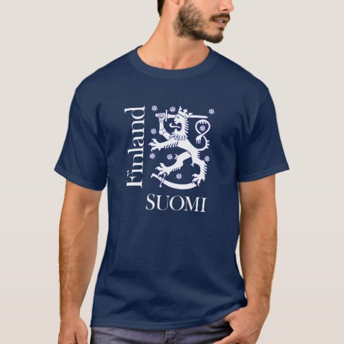 Finland SUOMI White Lion T_Shirt