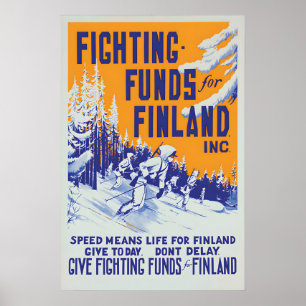 Finland Support Poster WWII American Propaganda