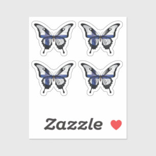 Finland Swallowtail Butterfly Flag Sticker