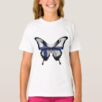 Finland Swallowtail Butterfly Flag Sticker
