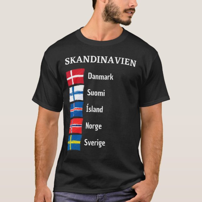 Finland Sweden Norway Svergie Suomi Iceland Scandi T-Shirt (Front)