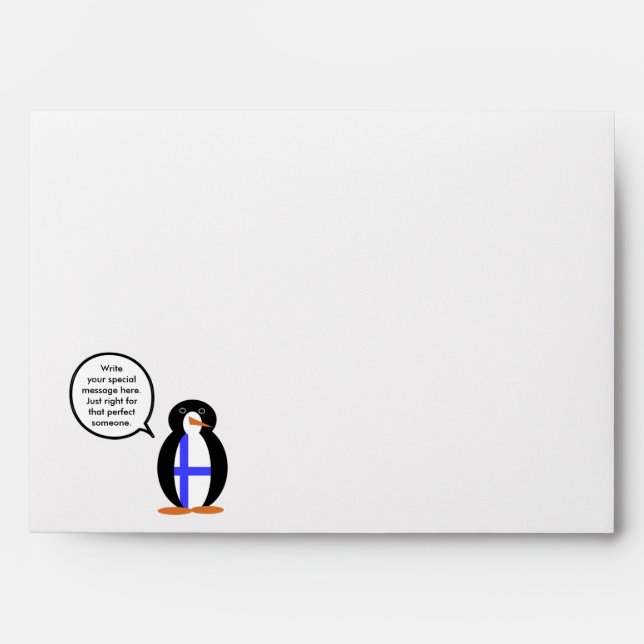 Finland Talking Ms. Penguin Personalized  Envelope (Front)