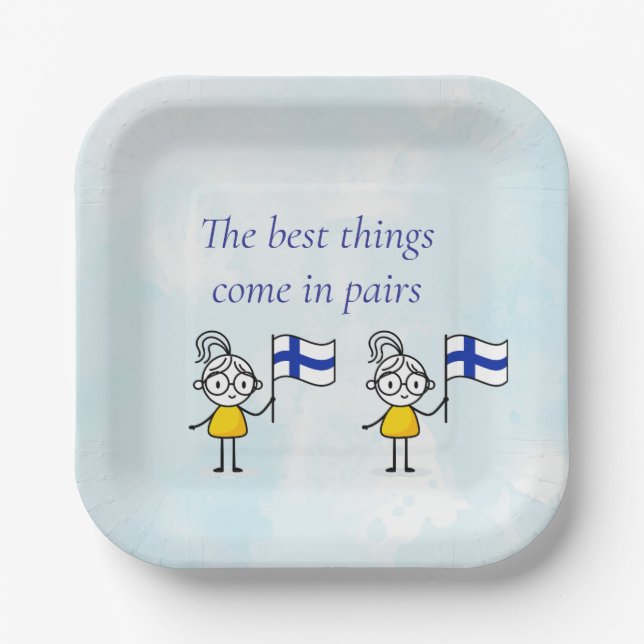 Finland Twins Party Plates (Front)