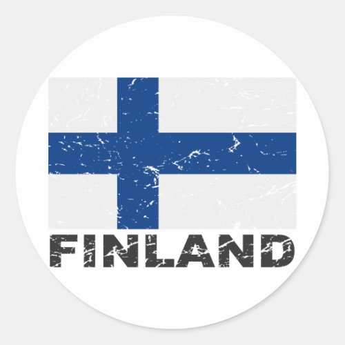 Finland Vintage Flag Classic Round Sticker