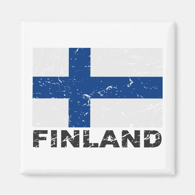 Finland Vintage Flag Magnet (Front)