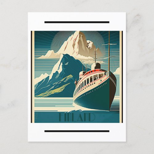 Finland Vintage Travel art Postcard