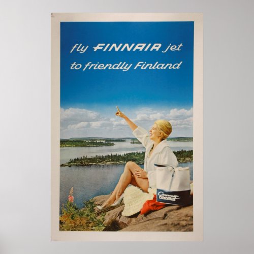Finland vintage travel poster