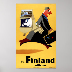 Finland Vintage Travel Poster Restored