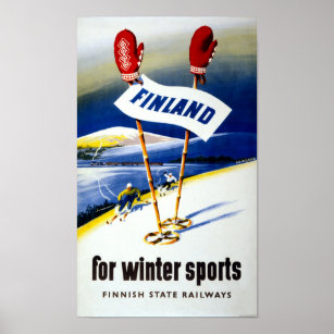 TX16 Vintage 1930's Finland For Winter Sports Travel Poster Re-Print A1/A2/A3 