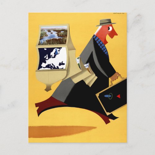 Finland Vintage Travel Poster Restored Postcard