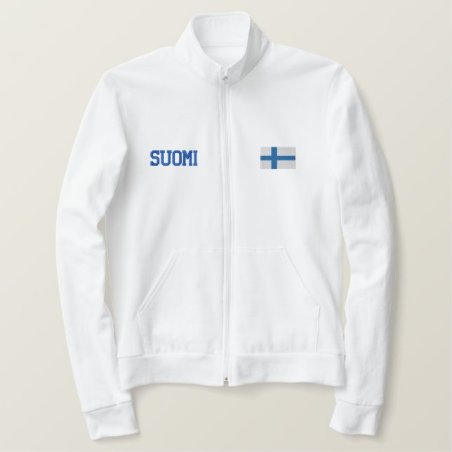 Finland Zip Hoodie Embroidered Jacket (Design Front)