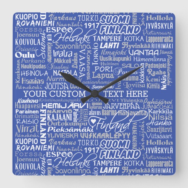 Finland's Towns custom color wall clock (Front)