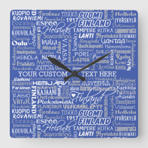 Finland's Towns custom color wall clock