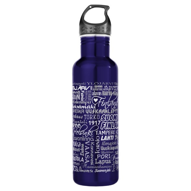 Finland's Towns Stainless Steel Water Bottle (Front)