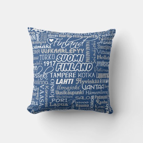 Finlands Towns throw pillow