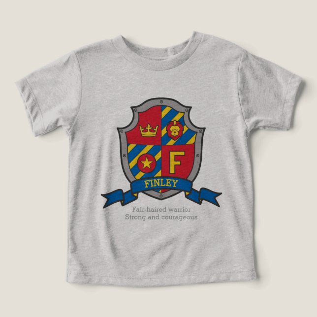 Finley boys F name & meaning boys coats of arms Toddler T-shirt (Design Front)