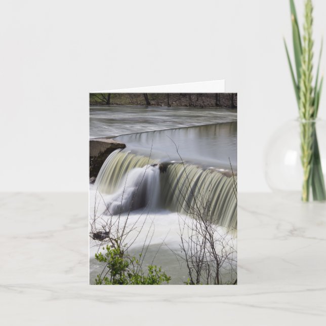 Finley Dam Waterfall Greeting Card (Front)