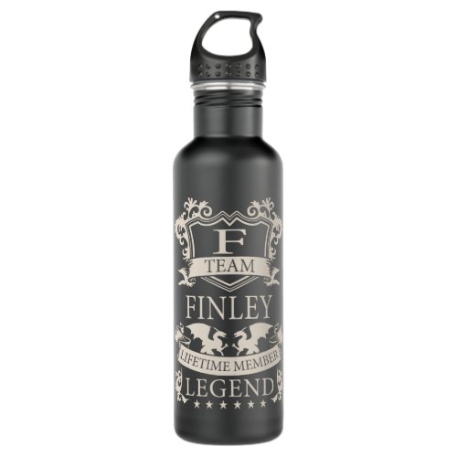 FINLEY Last Name FINLEY family name crest Stainless Steel Water Bottle