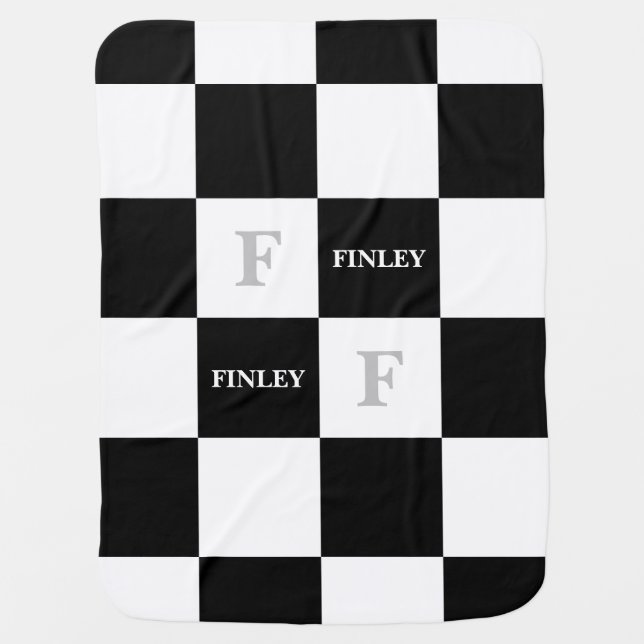 Finley Name Custom Kid Unisex Nursery Name Reveal Baby Blanket (Front)
